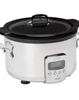 4 qt All-Clad Slow Cooker with lid displayed on a white background