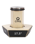 Cinq rolling knife sharpener and block with degrees on a white background