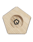 Top view of Cinq rolling knife sharpener block on a white background