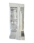 Back of a drink mix package with nutrition facts label on a white background
