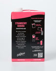 Back of packaging of Davinci Strawberry Banana smoothie mix with suggested mixing instructions on a white background