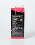 Side of packaging of Davinci fruit smoothie mix with nutrition facts and ingredients on a white background