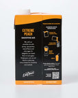 Back of packaging of Davinci Extreme Peach smoothie mix with suggested mixing instructions on white background