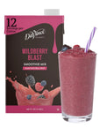 A package of DaVinci Wildberry Blast Smoothie Mix with a graphical representation of a smoothie glass and berries, indicating the flavor on a white background
