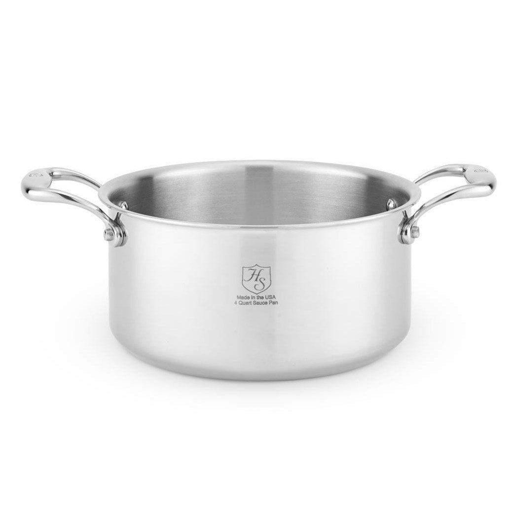 Heritage Steel 5-ply Stainless Sauce Pot with Lid - J.L. Hufford