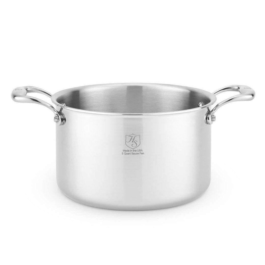 Heritage Steel 5-ply Stainless Sauce Pot with Lid - J.L. Hufford