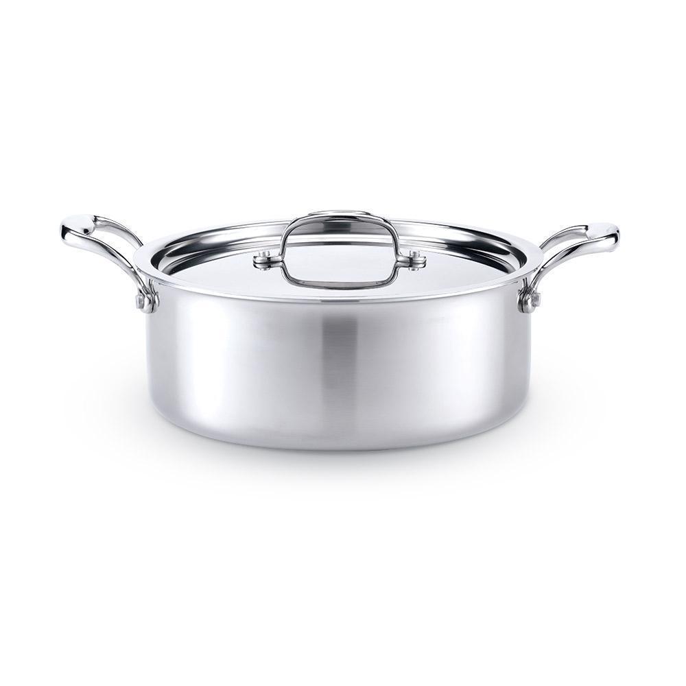Heritage Steel 5-ply Stainless Rondeau with Lid - 6 Qt. - J.L. Hufford