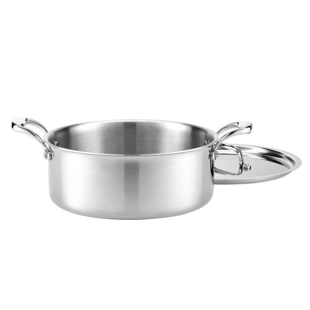 Heritage Steel 5-ply Stainless Rondeau with Lid - 6 Qt. - J.L. Hufford