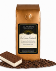 1 lb J.L. Hufford Ice Cream Sandwich coffee bag with coffee beans and ice cream sandwich on a white background