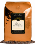 5 lb J.L. Hufford Robusta coffee bag with coffee beans on a white background