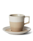 Small 8 oz natural notneutral latte pico cup and saucer on a white background