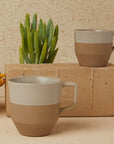 Natural notneutral pico cup on a natural color brick on a tan colored background and plants