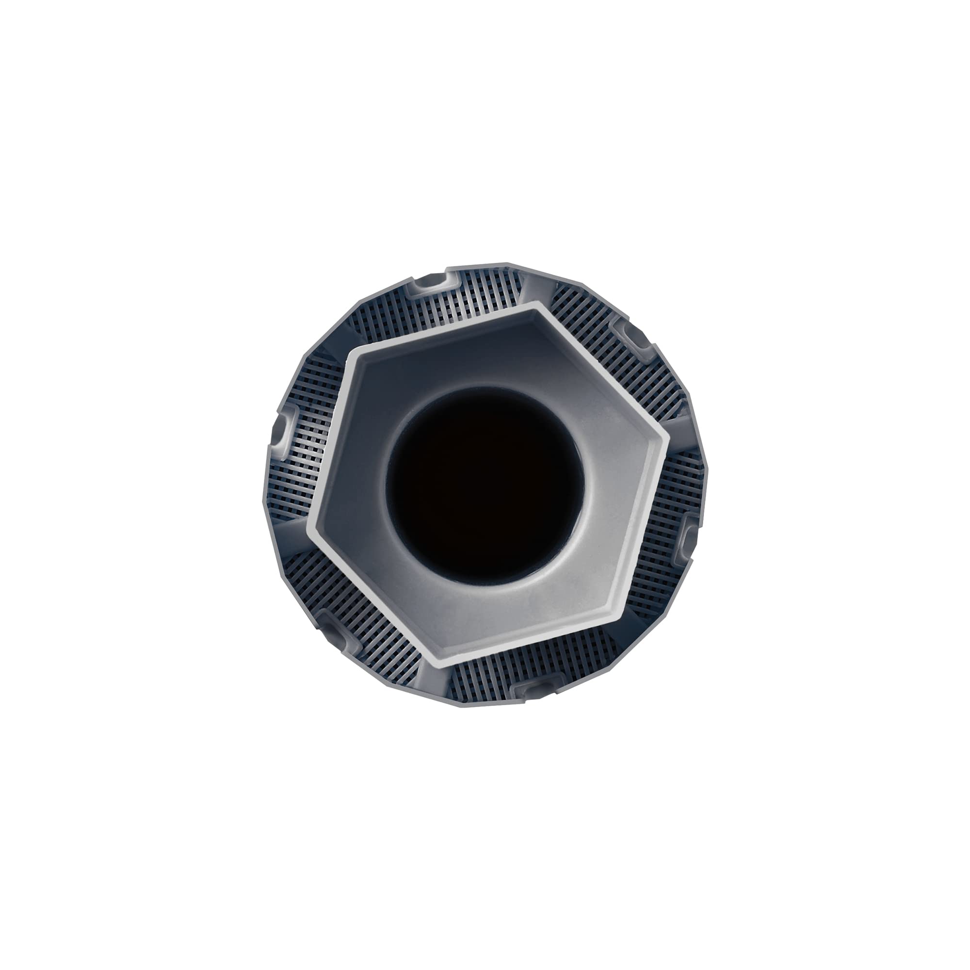 Hexagonal bottom of water filter on a white background