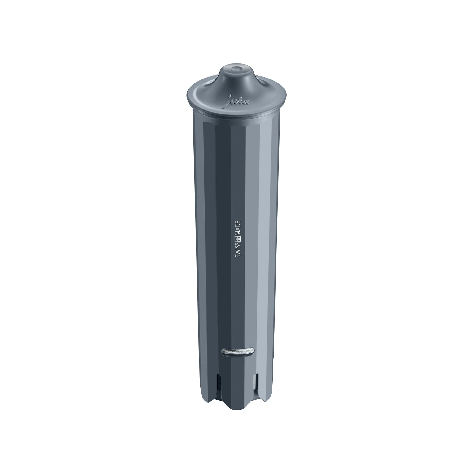 Gray water filter with brand logo on a white background