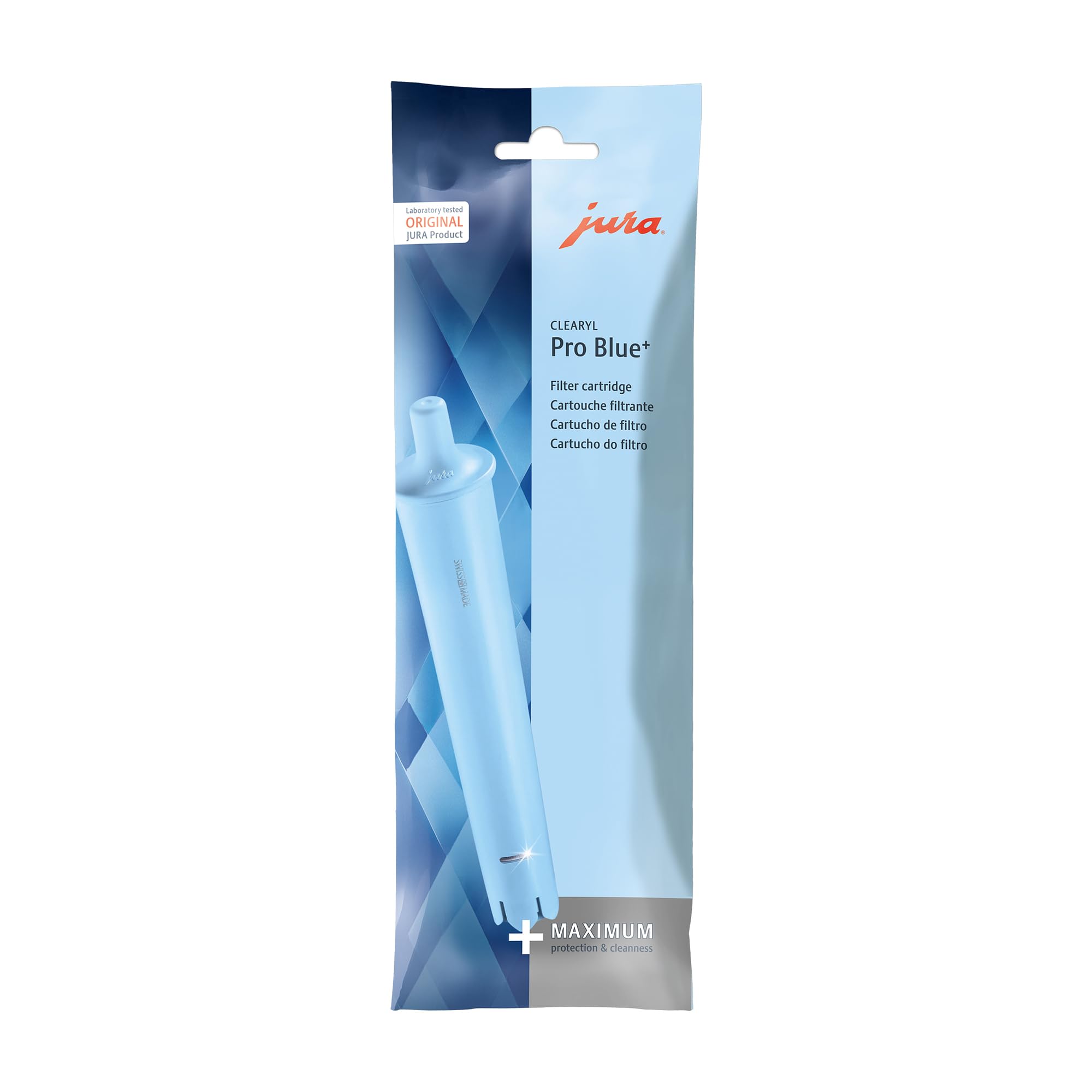 Jura filter cartridge packaging on a white background