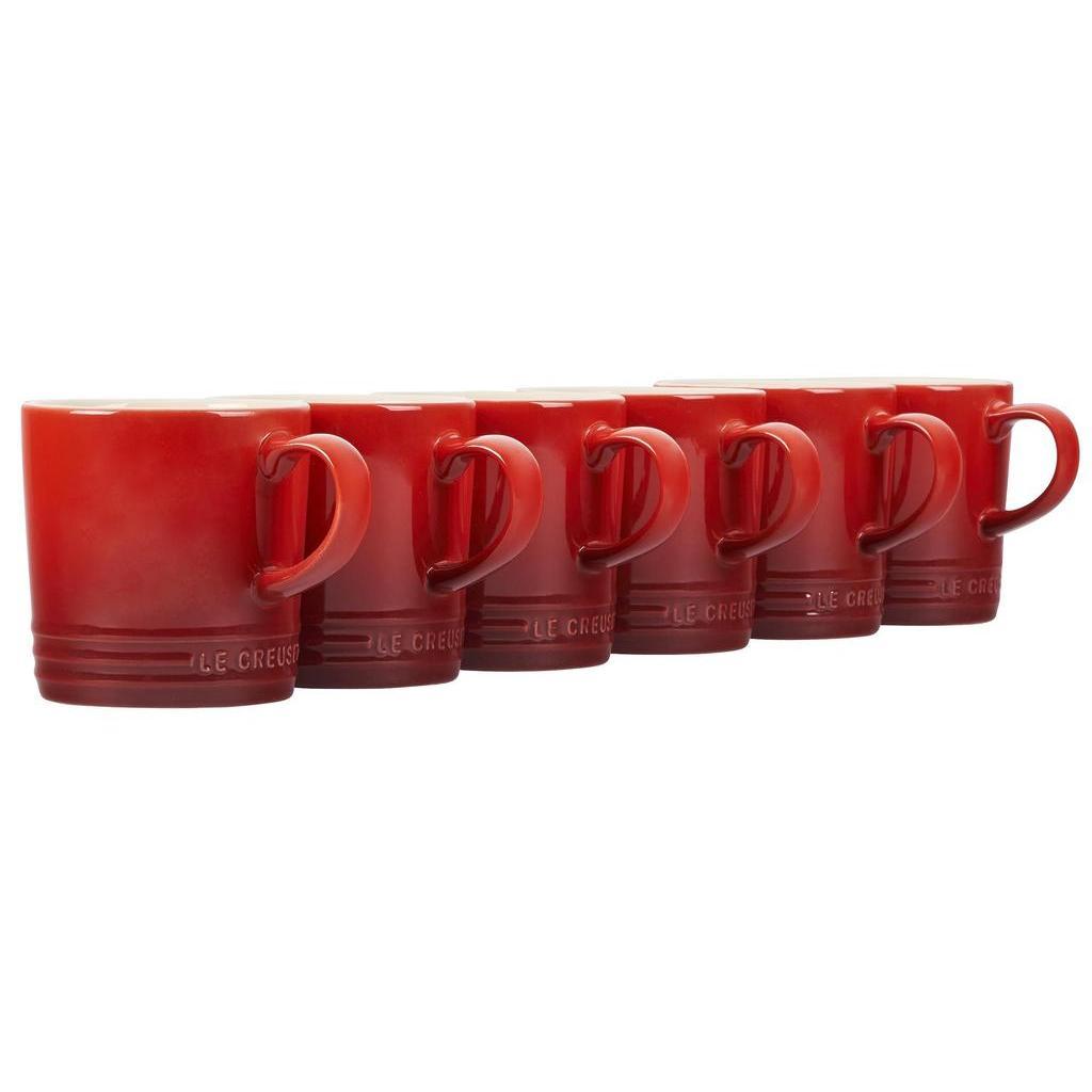 Le Creuset Set of 6 - 12 oz. London Mugs - Cerise