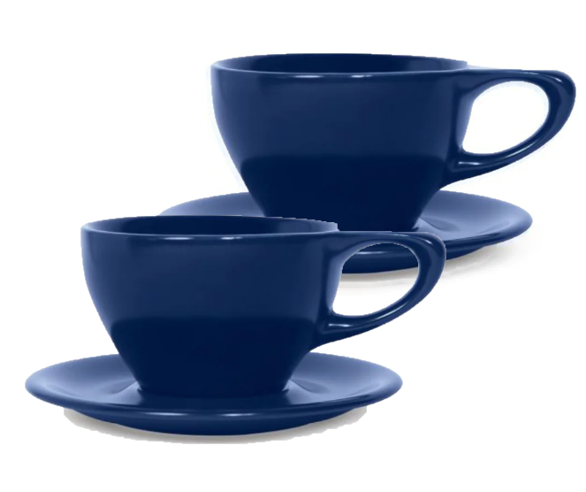notNeutral 12oz Porcelain Latte Cups with Saucers | J.L. Hufford White / Single