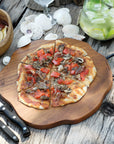Rico & Plato Amla Pizza Board in Natural Teak with Handles