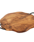 Rico & Plato Amla Pizza Board in Natural Teak with Handles