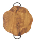 Rico & Plato Amla Pizza Board in Natural Teak with Handles