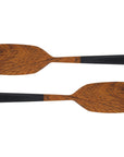 2 Rico & Plato bistro teak spatula with black handles displayed horizontally on a white background