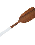 Rico & Plato bistro teak spatula with white handles displayed on a white background