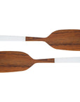 2 Rico & Plato bistro teak spatula with white handles displayed horizontally on a white background