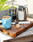 Rico & Plato Celery End Grain Teak Cutting Board/Coffee Server