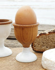 Rico & Plato Dante Teak Egg Cups with White Foot (Set of 2)