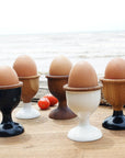 Rico & Plato Dante Teak Egg Cups with White Foot (Set of 2)