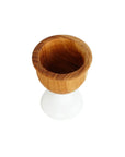 Rico & Plato Dante Teak Egg Cups with White Foot (Set of 2)