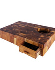Rico & Plato Donald End Grain Teak Cutting Board with Rubbish Drawer