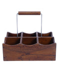 Rico & Plato Kent Oak Bottle and Glass Holder