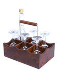 Rico & Plato Kent Oak Bottle and Glass Holder