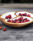 Rico & Plato Manouche Teak Serving Bowl with White Interior
