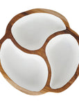 Rico & Plato Manouche Teak Serving Bowl with White Interior