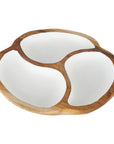 Rico & Plato Manouche Teak Serving Bowl with White Interior
