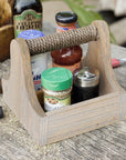 Rico & Plato Mindi Small Wood Barbecue Grill Accessory Caddy