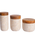 Rico & Plato Nimes Glossy Marble Pots (Set of 3)
