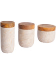 Rico & Plato Nimes Glossy Marble Pots (Set of 3)
