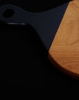Rico & Plato Pepper Teak Cutting Board/Serving Pepper with Black Handle