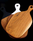 Rico & Plato Pepper Teak Cutting Board/Serving Pepper with Black Handle