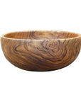 Large teak bowl on a white background