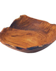 Teak salad fruit bowl on a white background
