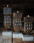 Rico & Plato Romeo Wooden Candle Holder (Set of 3)