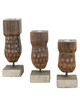 Rico & Plato Romeo Wooden Candle Holder (Set of 3)