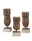 Rico & Plato Romeo Wooden Candle Holder (Set of 3)