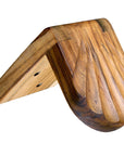 Rico & Plato teak shower foot rest displayed on a white background