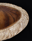 Rico & Plato Toscana Teak Bowl, Whitewashed