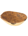 Rico & Plato Umbria Teak Salad Fruit Bowl with Gold Leaf Exterior